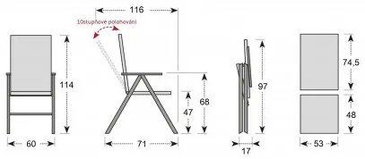 Doppler CONCEPT YELMO 4+1 - záhradné sedenie (hliník / teakové drevo)