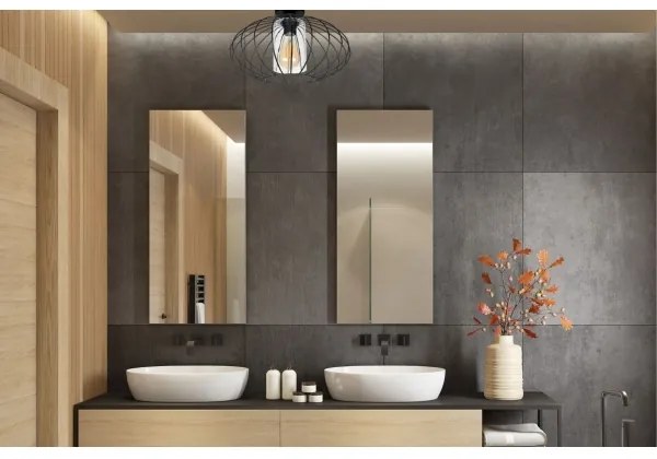 Prisadený luster CORRINI 1xE27/60W/230V pr. 34 cm čierna/číra