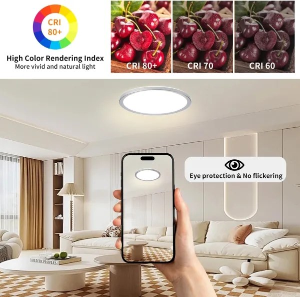 Brilagi - LED kúpeľňové stropné svietidlo ULTRA SLIM LED/24W/230V priemer 42 cm strieborné IP54