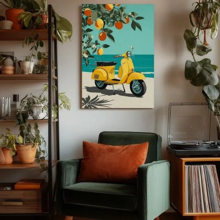 Obraz na plátne Vespa v Taliansku - Retro Ulička