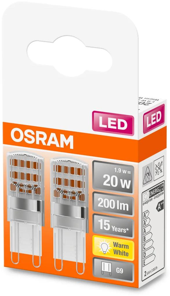 OSRAM Sada 2x LED žiarovka G9, 1,9W, 200lm, 2700K, teplá biela
