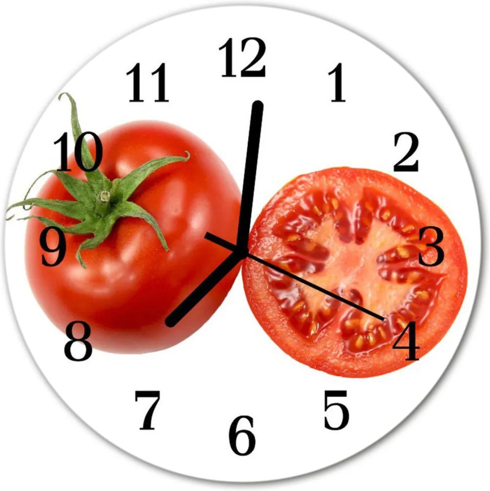 Skleněné hodiny kulaté rajčata