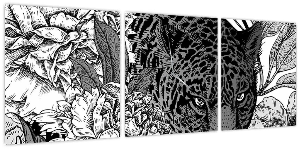 Obraz - Exotická záhrada (s hodinami) (90x30 cm)