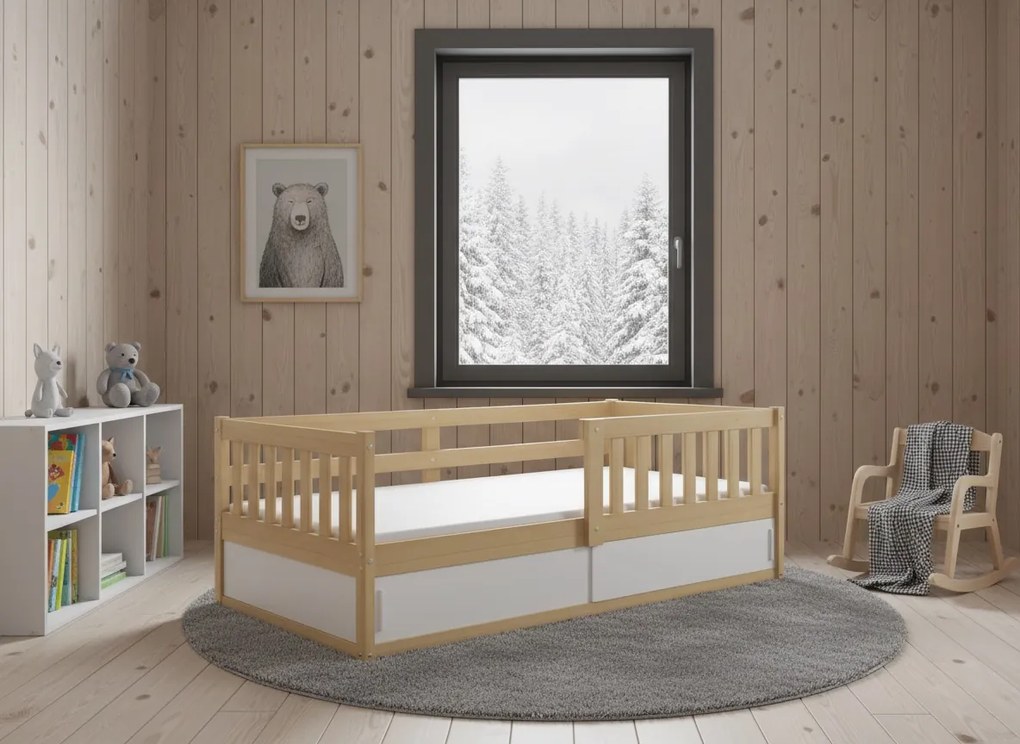 Posteľ SMART 160x80 - Borovica s úložným priestorom