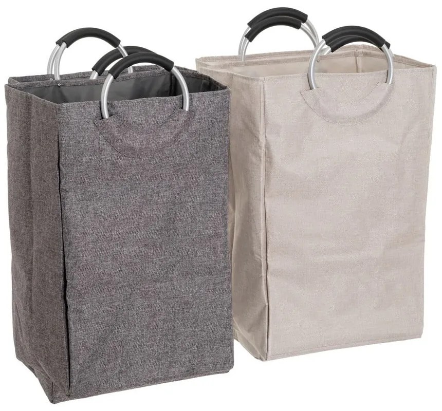Sivo-béžové látkové koše na bielizeň v súprave 2 ks – Casa Selección