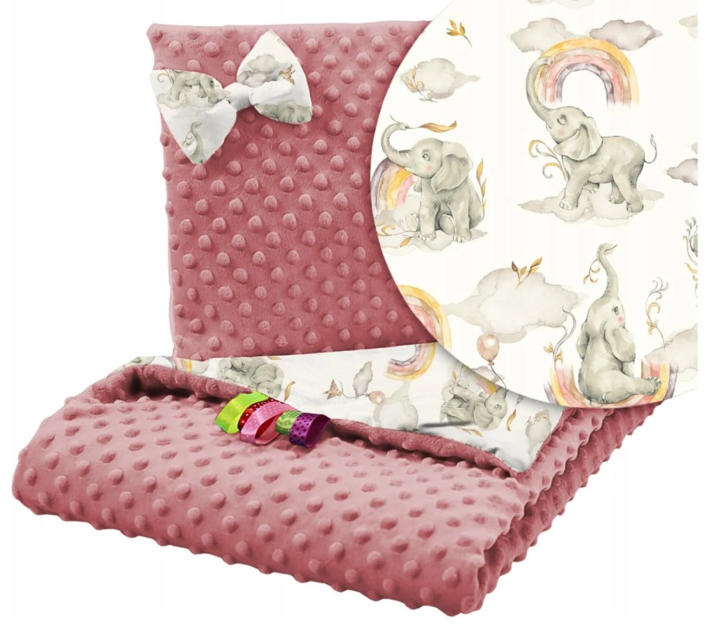 BabiM Deka do kočíka + vankúš Minky 75x100 Farba: modrá-autíčka