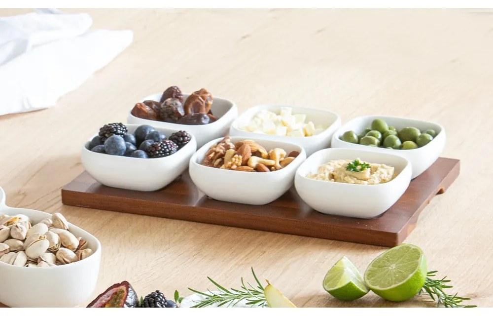 Biela porcelánová servírovacia súprava 6 ks Essentials – Ladelle