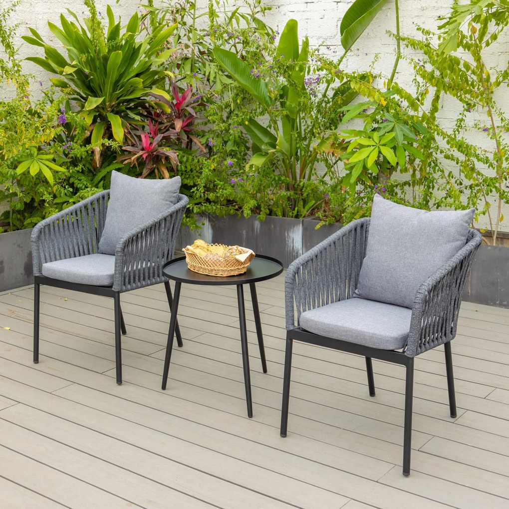 Sada záhradného nábytku Luvre čierna/sivá