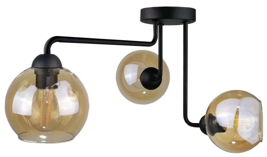 Keter Lighting Prisadený luster MONDE BLACK 3xE27/60W/230V KE0013