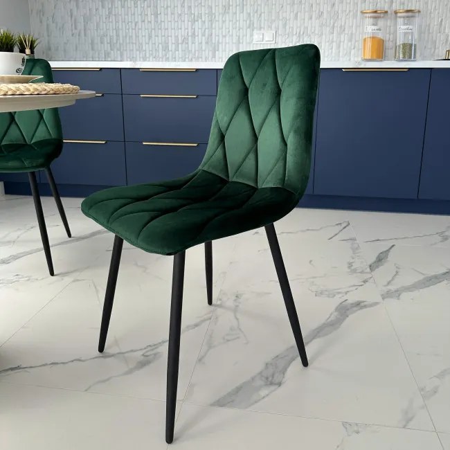 Jedálenská stolička MADISON zamatová, tmavozelená