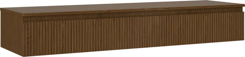 Mexen Rivel, kúpeľňová skrinka 160 cm s hornou časťou, 1 zásuvka, drážkovaná, orech, 91A20-16023-1-BFC86