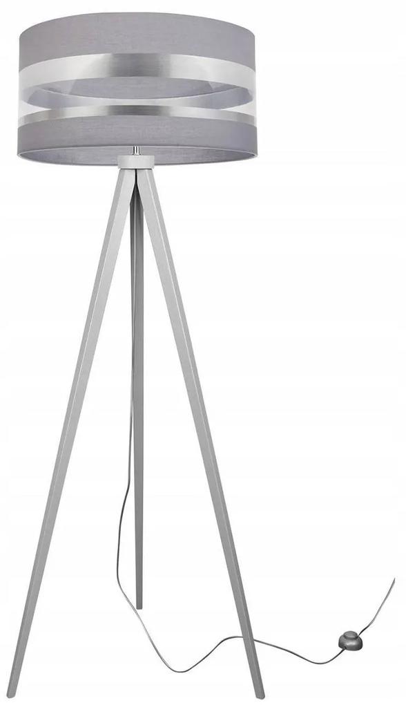 Stojacia lampa Intense chrome, 1x textilné tienidlo (výber zo 6 farieb), (výber z 5 farieb konštrukcie), (fi 40cm)