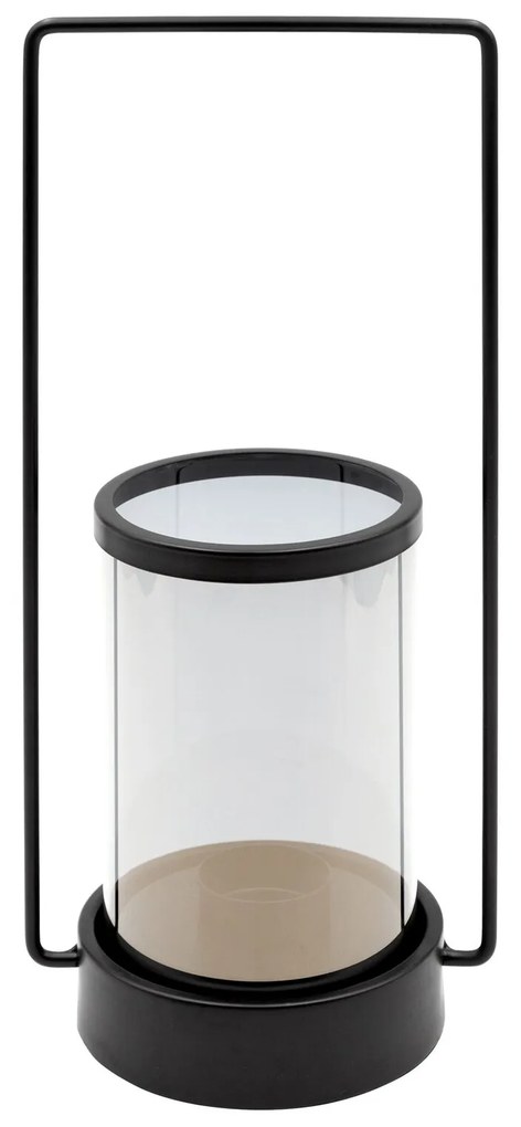 SKLENENÝ SVIETNIK WIKI 15X12X32 CM ČIERNA
