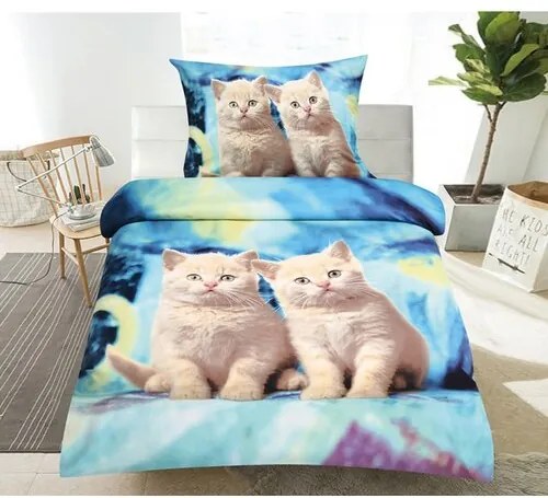 Jahu Obliečky Cats 3D, 140 x 200 cm, 70 x 90 cm