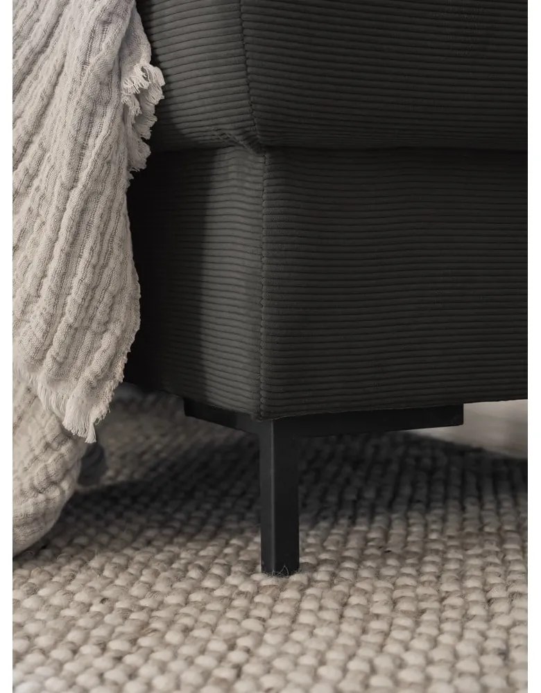 Tmavosivá menčestrová rozkladacia rohová pohovka (pravý roh) Lofty Lilly – Miuform