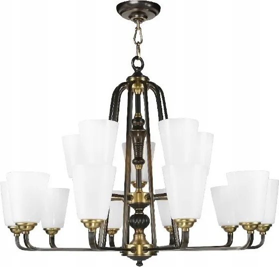 Lampa Aster 80339/B+10+5 klasická zlatá lampa