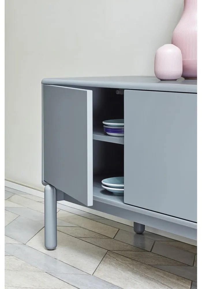 Modrý/sivý TV stolík 180x56 cm Corvo – Teulat