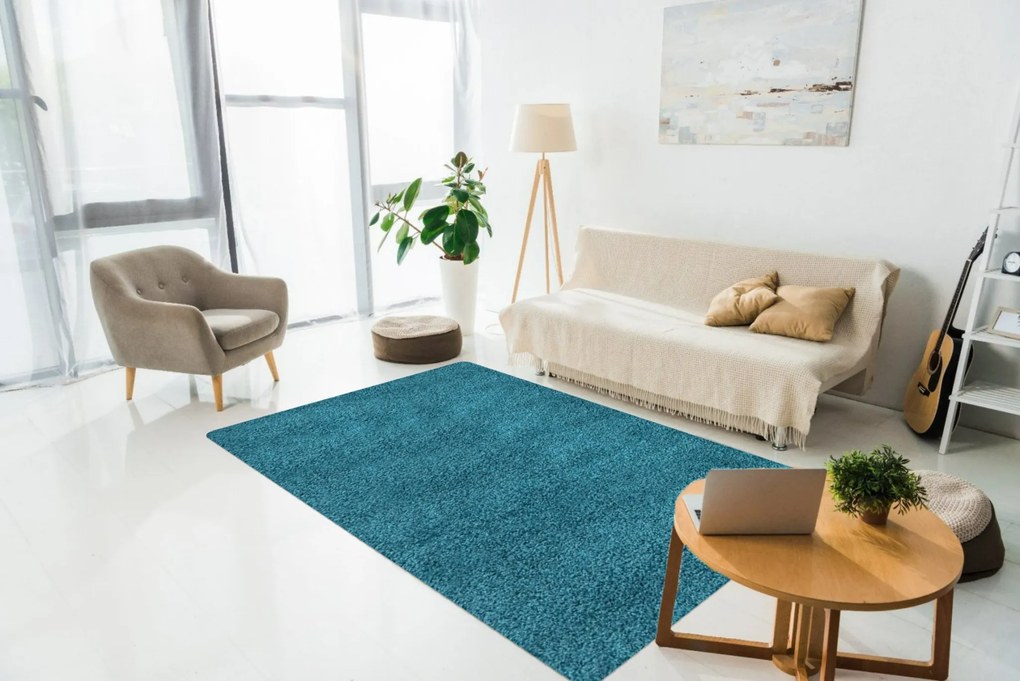 Ayyildiz, Kusový koberec Life Shaggy 1500 tyrkys, 160x230, modrá, obývacia izba