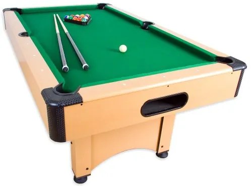 GamesPlanet® 1416 Biliardový stôl pool biliard s vybavením 6 ft, sv. drevo