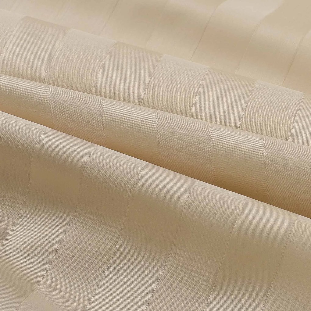 Goldea okrúhly damaškový obrus - zlaté prúžky so saténovým leskom Ø 210 cm