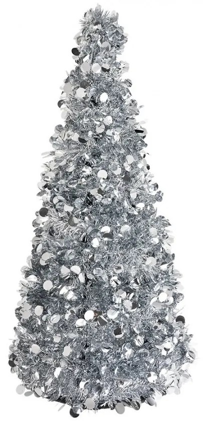 Strieborná vianočná dekorácia vianočný stromček - Ø 21*50 cm