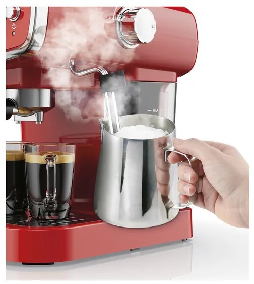 SILVERCREST® KITCHEN TOOLS Espresso kávovar Retro 1973 SEML 1050 A1, červený (100364510)