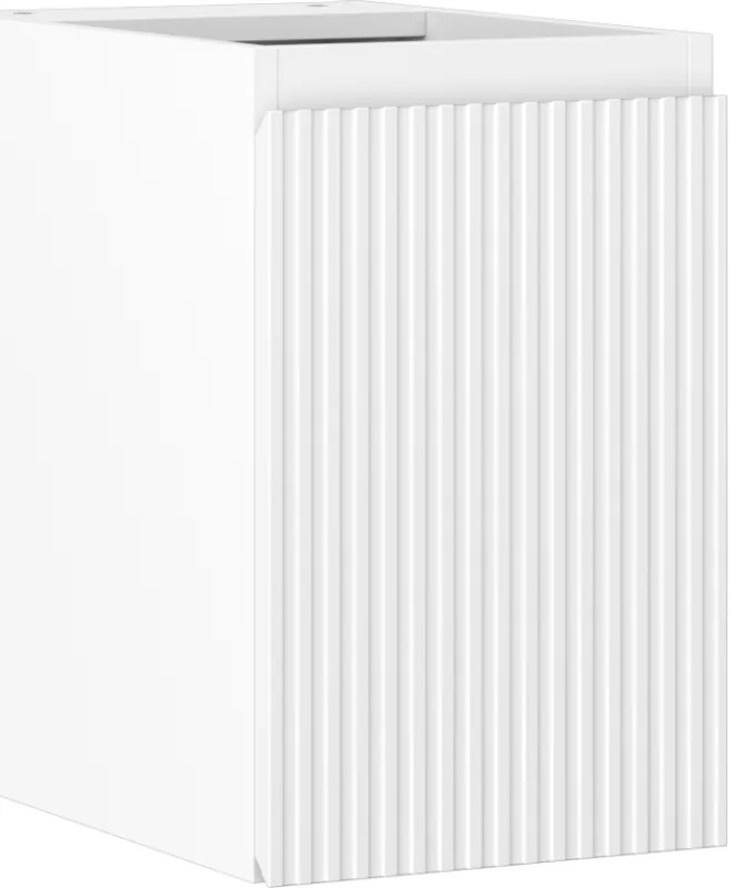 Mexen Rivel, kúpeľňová skrinka 30 cm, 1 dvierka, s drážkami, biela matná, 91A21-03047-1-BF01