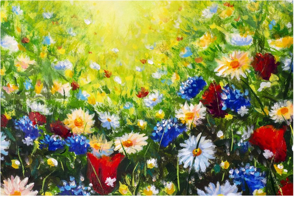 Obraz divokých kvetov (90x60 cm)