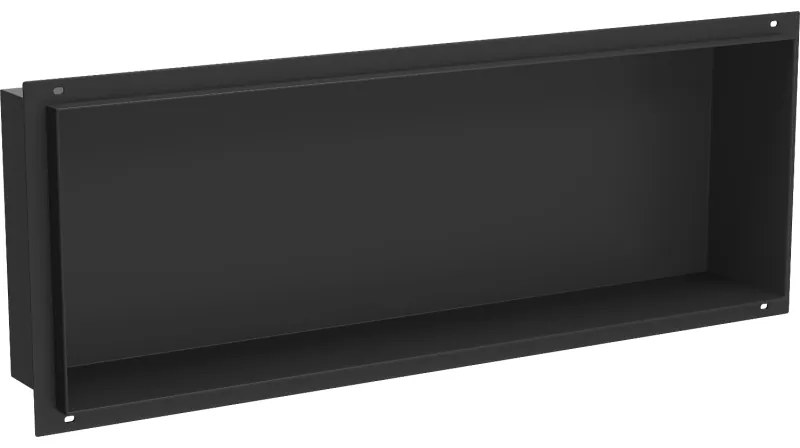 Mexen X-Wall-NR, polička na zapustenie pod obklad bez goliera 60 x 20 cm, čierna matná, 1971602010