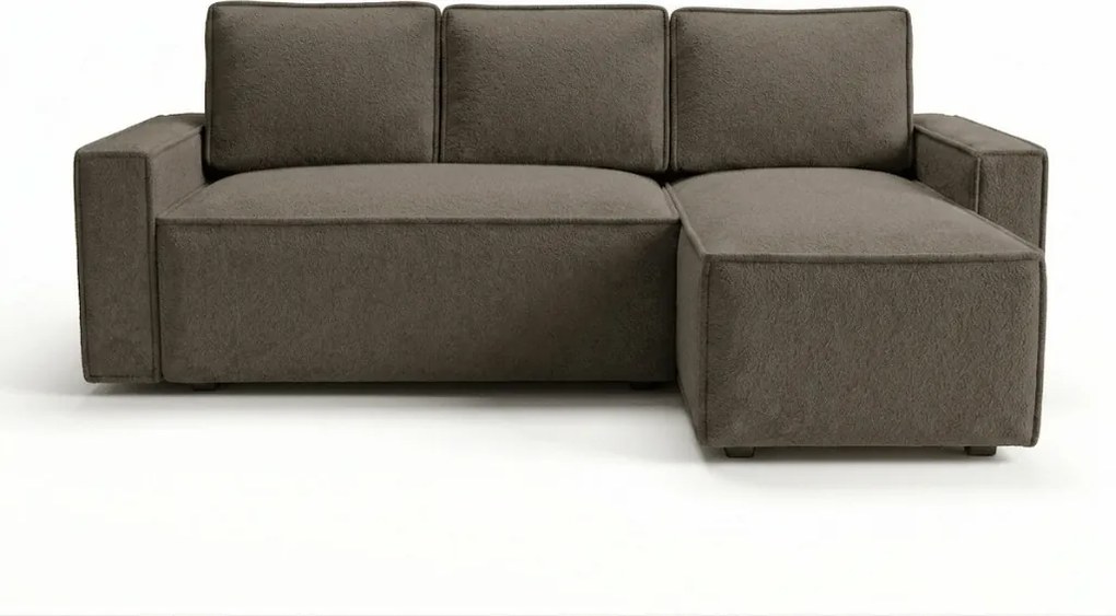 Rozkladacia obojstranná sedacia súprava do L SMART BOUCLE 232x143 cm, sivohnedá