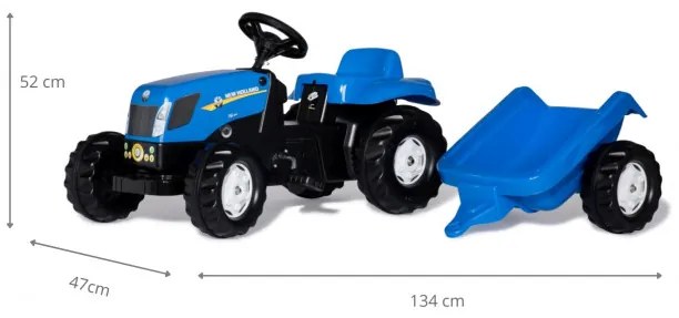 Šlapací traktor s vlečkou Rolly Toys New Holland Agriculture 013074