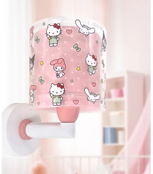 Dalber 41259 - Detská nástenná lampa HELLO KITTY&FRIENDS 1xE27/15W/230V ružová