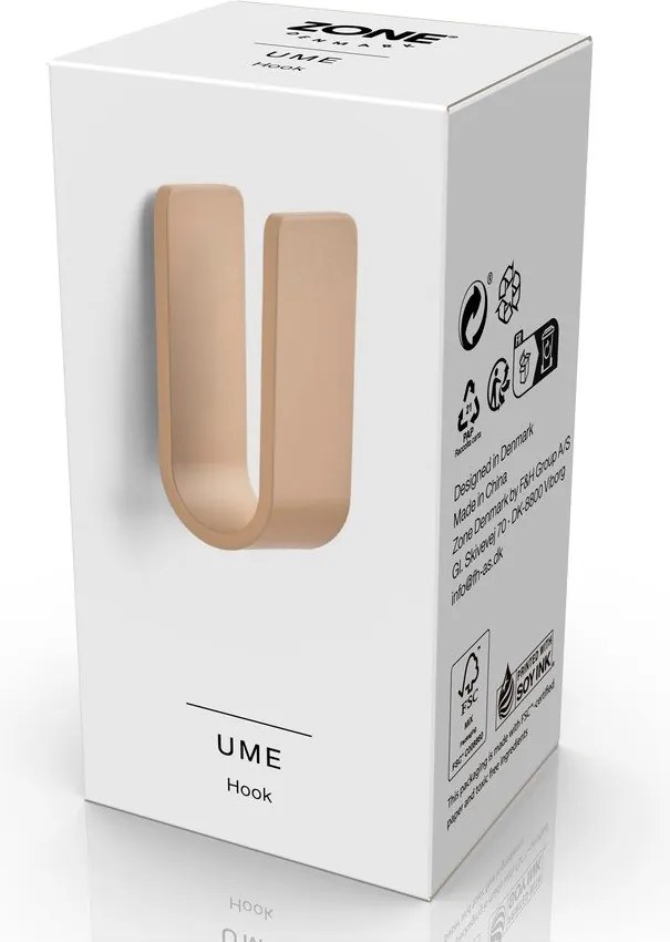 Béžový nástenný hliníkový háčik Ume – Zone