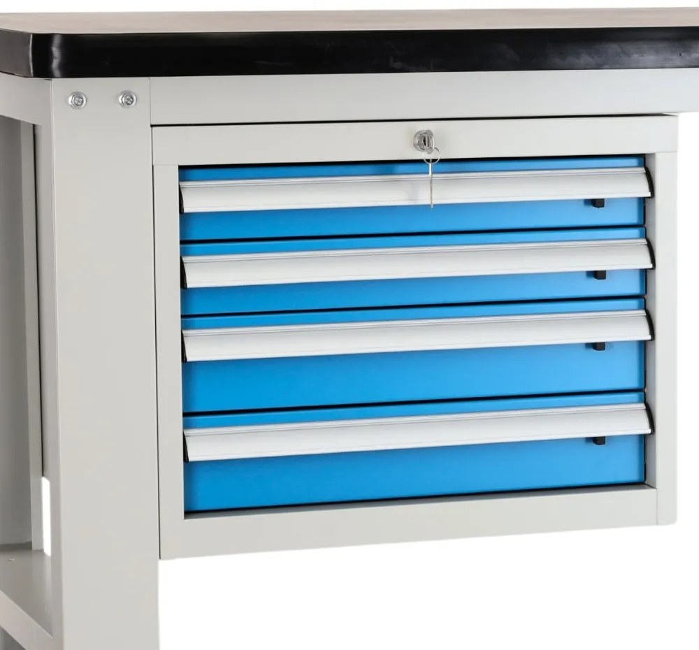 Dielenský stôl Solid MDF-40, 210 cm, závesný box, čierna