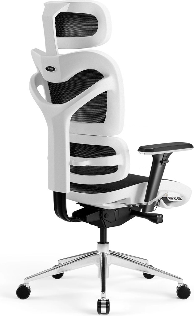 Ergonomická kancelárska stolička, bielo-čierna: Diablo V-Commander