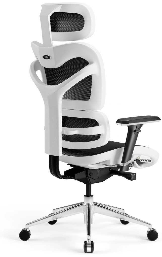Kancelárska ergonomická stolička Diablo V-Commander: Bielo-Čierna