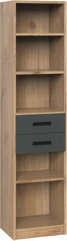 Vysoký regál so zásuvkami Liverpool, dub