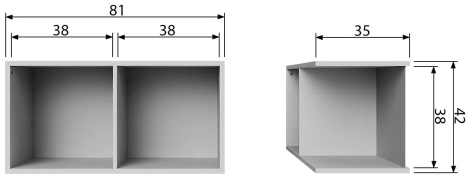 Sivá modulárna knižnica z borovicového dreva 81x41 cm Vt – vtwonen