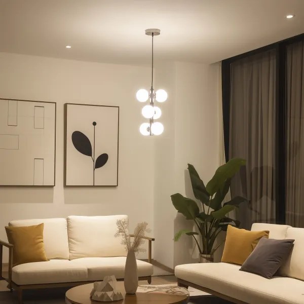 Brilagi - LED Luster na lanku MILLA 6xG9/3W/230V lesklý chróm/biela