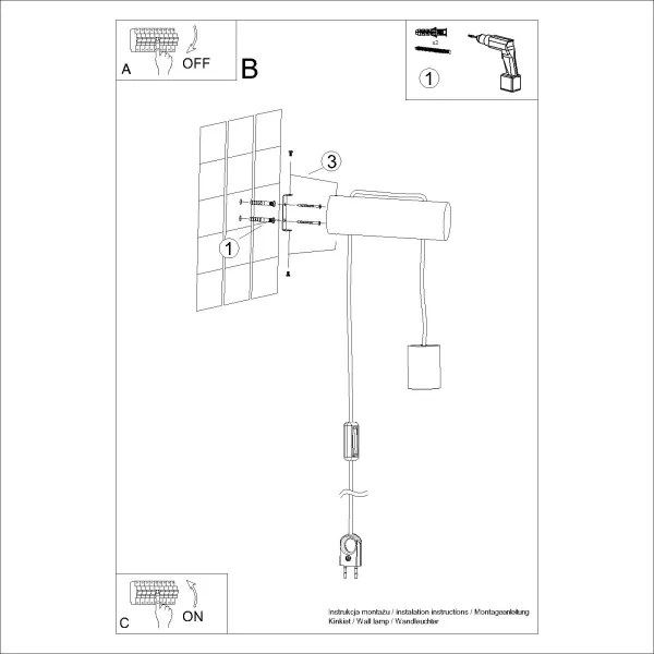 Sollux SL.1644 - Nástenná lampa NIMBI 1xE27/15W/230V buk