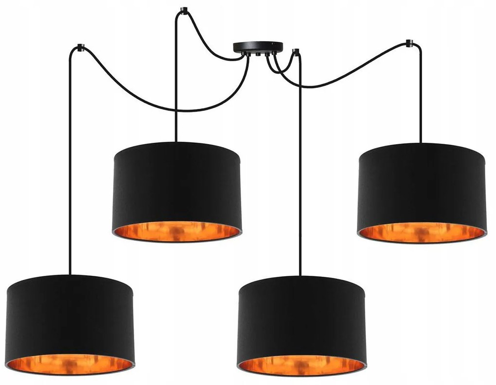 Závesné svietidlo Shade Spider, 4x textilné tienidlo (mix 6 farieb), (výber z 2 farieb konštrukcie), g