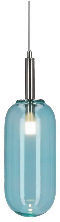 Modré LED závesné svietidlo so skleneným tienidlom ø 13 cm Fiuggi – Candellux Lighting