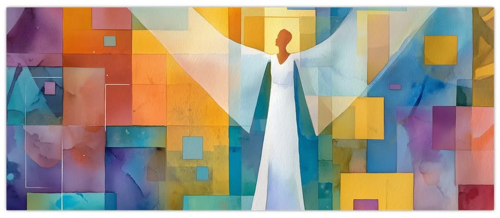 Obraz - Geometrický anjel (120x50 cm)
