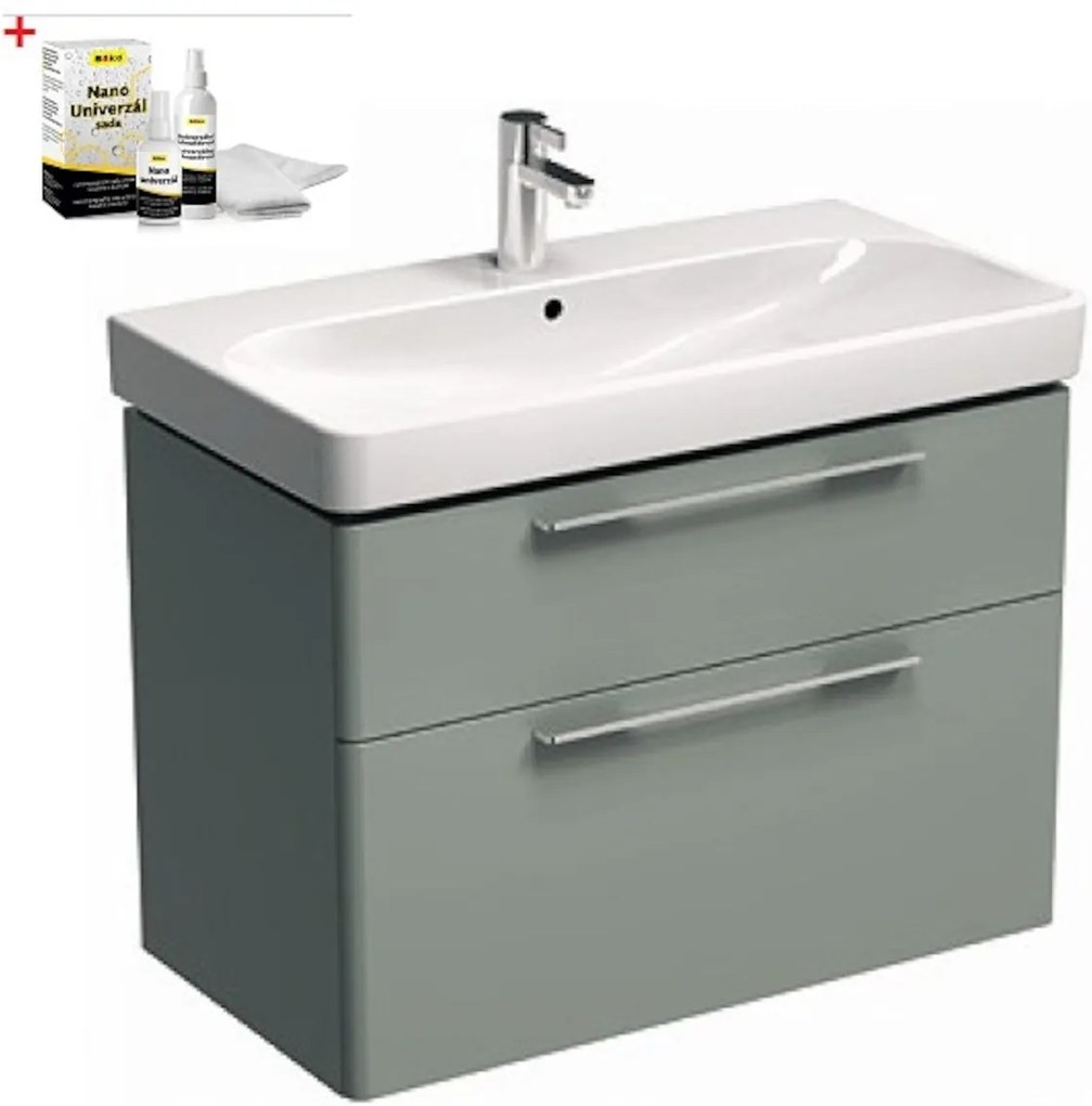 Kúpeľňová skrinka s umývadlom Kolo Kolo 90x71 cm v platinovej šedej farbe SIKONKOT90PS