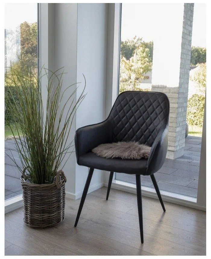 Tmavomodré čalúnené jedálenské kreslá v súprave s podrúčkami 2 ks Harbo – House Nordic