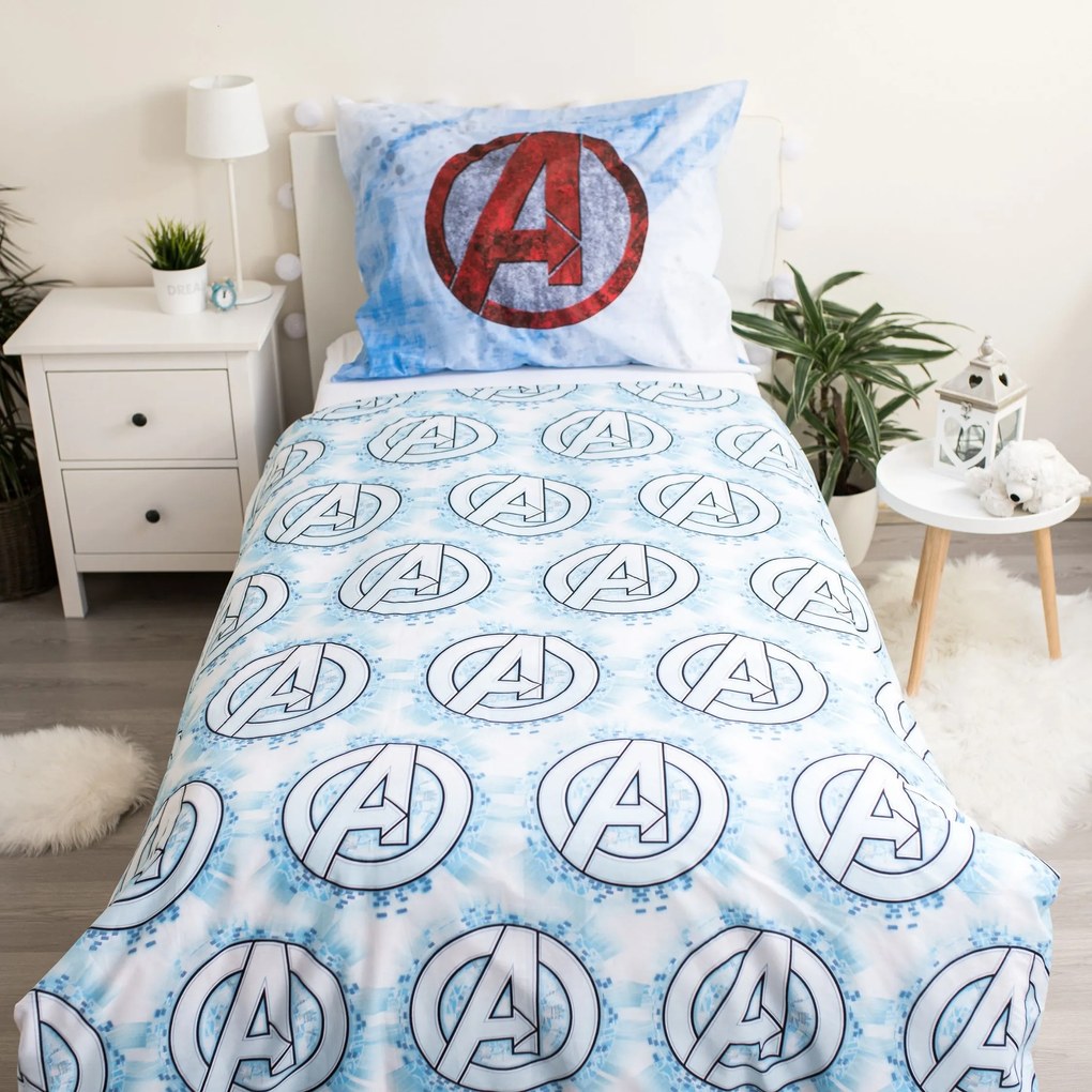 Jerry Fabrics Bavlnené obliečky 140x200 + 70x90 cm - Avengers "Heroes"