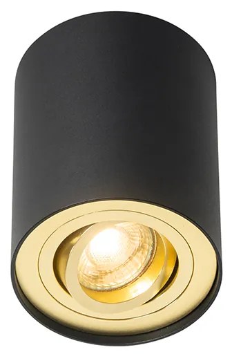 Stropné bodové svetlo čierne so zlatom otočné a naklápateľné - Rondoo up