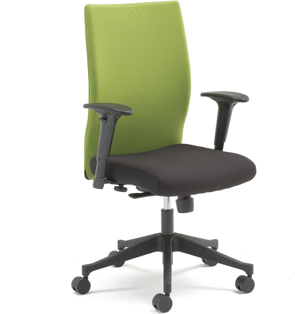 Kancelárska stolička MILTON s odnímateľným poťahom, zelená / čierna
