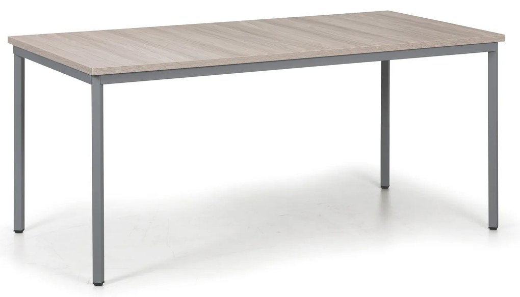 Jedálenský stôl TRIVIA, 160x80 cm, tmavo sivá podnož, dub prírodný