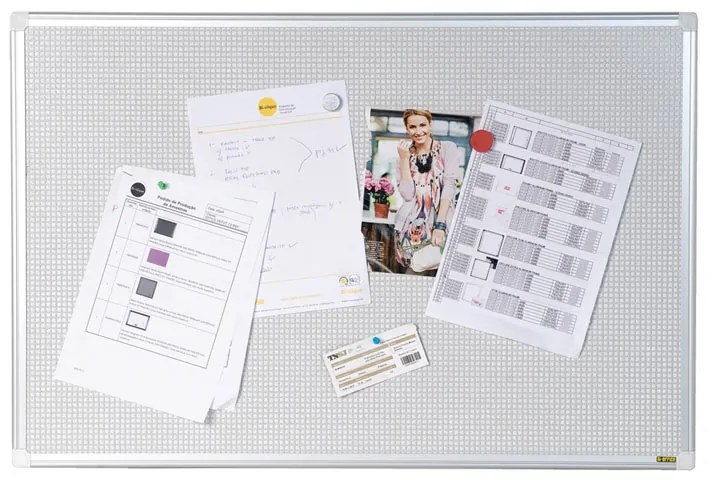 Bi-Office Textilná, magnetická nástenka s kovovou mriežkou, 900 x 600 mm